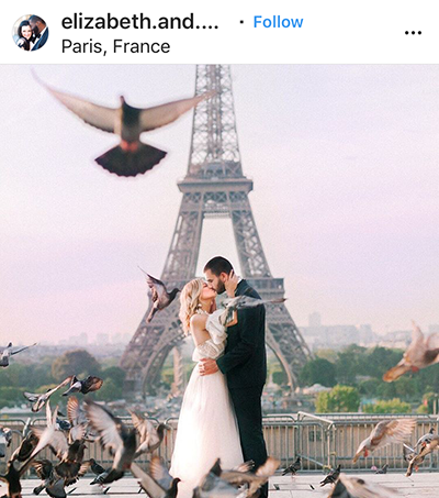 หากให้นึกถึง Paris wedding ใครๆ ก็ต้องนึกถึง ฉาก ถ่ายรูปสวย ที่เป็น Eiffel Tower ที่ตั้งตระหง่านกลางเมือง เป็นสัญลักษณ์แสดงความรักของคู่รัก