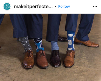 Groom’s colorful socks เชื่อหรือไม่ ว่าถุงเท้า ก็กลาย แฟชั่นนำเทรนด์ ที่สร้างสีสัน สนุกสนาน ให้กับเจ้าบ่าวได้